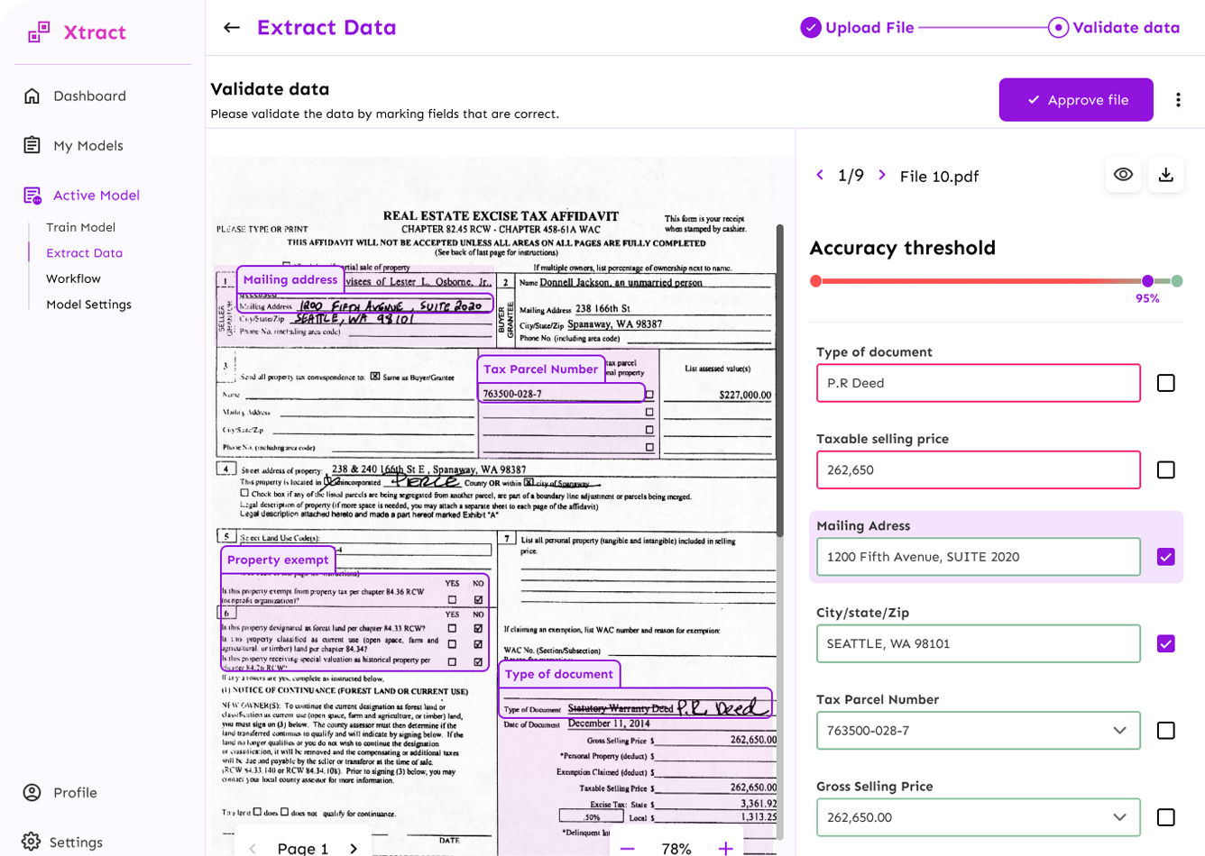 Xtract AI Engine Page